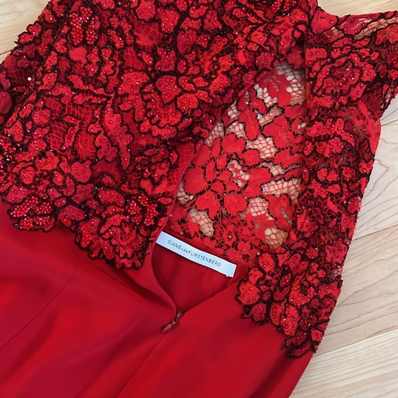 RED DRESS Prom Evening CUSTOM MADE Diane von Furstenberg, as seen on Gigi Hadid - Picture 15 of 15